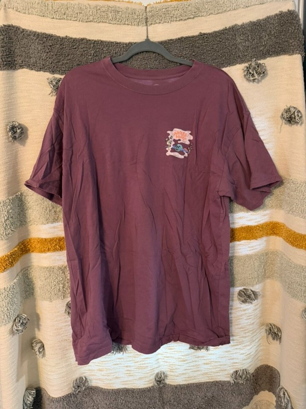 Nature Backs Desert Camp Skeleton Graphic T Shirt Purple Organic Cotton Men's XL